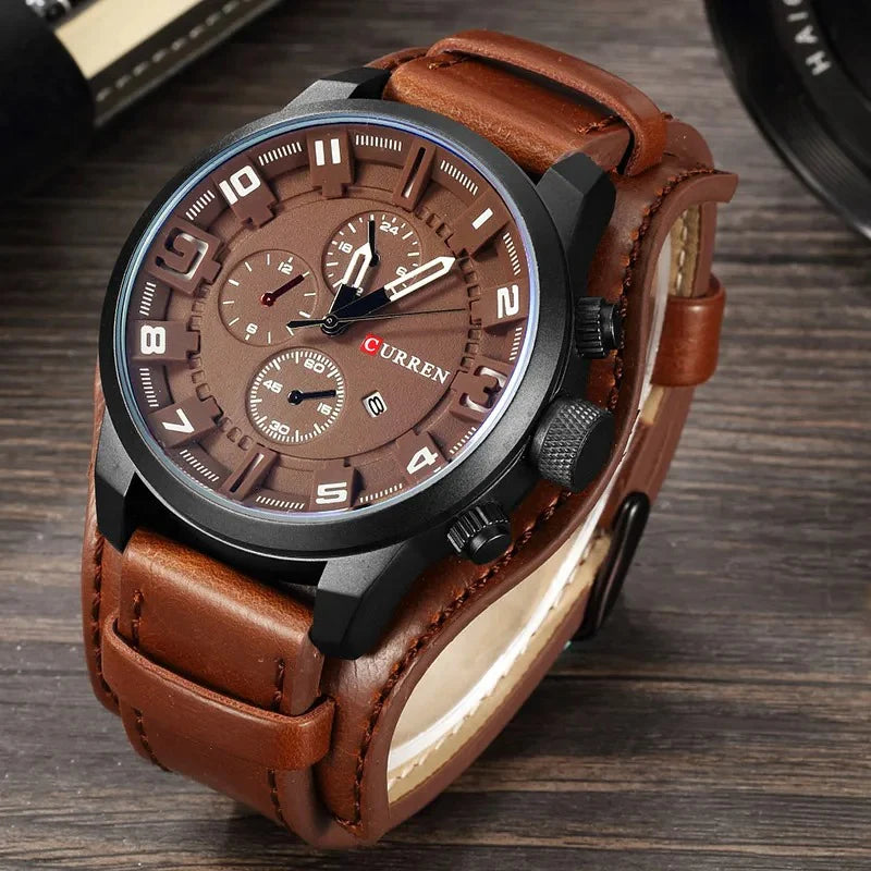 Marcus Leather Chronograph Watch