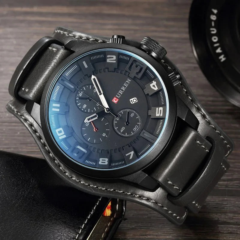Marcus Leather Chronograph Watch