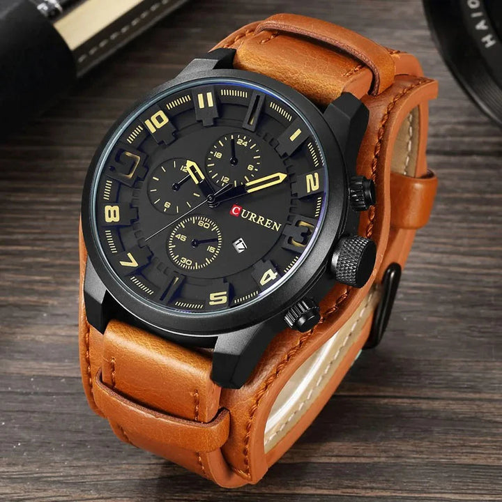Marcus Leather Chronograph Watch