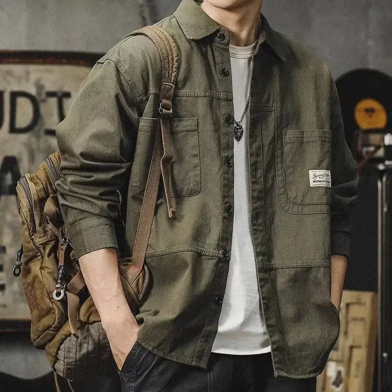 Hudson Button Shirt Tan fitted Shirt