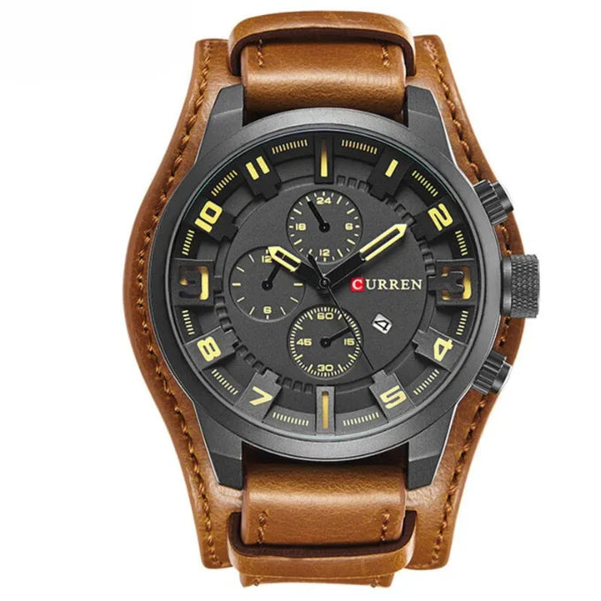Marcus Leather Chronograph Watch