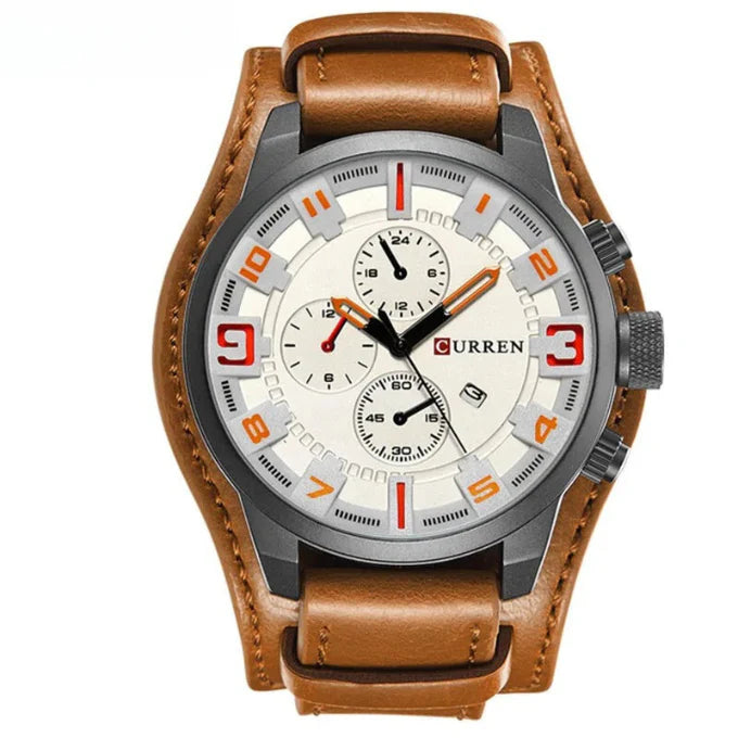 Marcus Leather Chronograph Watch